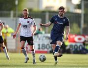 31 May 2024; Will Patching of Derry City in action against Paul Doyle of Dundalk during the SSE Airtricity Men's Premier Division match between Dundalk and Derry City at Oriel Park in Dundalk, Louth. Photo by Michael P Ryan/Sportsfile