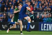 31 May 2024; Ross Molony of Leinster is tackled by Shane Jennings of Connacht during the United Rugby Championship match between Leinster and Connacht at the RDS Arena in Dublin. Photo by Harry Murphy/Sportsfile