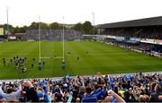 31 May 2024; A general view as Ciarán Frawley of Leinster scores his side's third try during the United Rugby Championship match between Leinster and Connacht at the RDS Arena in Dublin. Photo by Sam Barnes/Sportsfile