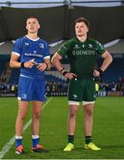 31 May 2024; Sam Prendergast of Leinster and his brother Cian Prendergast of Connacht in conversation after the United Rugby Championship match between Leinster and Connacht at the RDS Arena in Dublin. Photo by Sam Barnes/Sportsfile