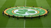 31 May 2024; FAI crest before the 2025 UEFA Women's European Championship qualifying match between Republic of Ireland and Sweden at Aviva Stadium in Dublin. Photo by Seb Daly/Sportsfile