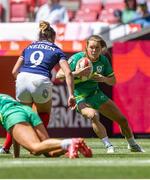 1 June 2024; Béibhinn Parsons of Ireland in action during the HSBC Women's SVNS 2024 Grand Finals Pool B match between Ireland and France at Civitas Metropolitano Stadium in Madrid, Spain. Photo by Juan Gasparini/Sportsfile