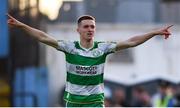 31 May 2024; Johnny Kenny of Shamrock Rovers celebrates after scoring his side's second goal during the SSE Airtricity Men's Premier Division match between Drogheda United and Shamrock Rovers at Weavers Park in Drogheda, Louth. Photo by Shauna Clinton/Sportsfile