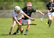 1 June 2024; Ciaran McKenna of Tyrone in action against Oisin O'Raghlailaigh of Sligo during the Electric Ireland Corn Jerome O'Leary Celtic Challenge final match between Tyrone and Sligo at Fr Tierney Park in Ballyshannon, Donegal. Photo by Oliver McVeigh/Sportsfile