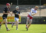 1 June 2024; Shea Munroe of Tyrone in action against Sean Haran of Sligo in the Corn Jerome O'Leary Celtic Challenge final match between Tyrone and Sligo at Fr Tierney Park in Ballyshannon, Donegal. Photo by Oliver McVeigh/Sportsfile