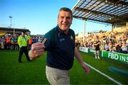 1 June 2024; Michael Duignan, the Offaly County Board Chairman, centre, celebrates after the oneills.com GAA Hurling All-Ireland U20 Championship final match between Offaly and Tipperary at UPMC Nowlan Park in Kilkenny. Photo by Ray McManus/Sportsfile