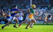 1 June 2024; Dan Bourke of Offaly is tackled by Adam Daly of Tipperary during the oneills.com GAA Hurling All-Ireland U20 Championship final match between Offaly and Tipperary at UPMC Nowlan Park in Kilkenny. Photo by Ray McManus/Sportsfile