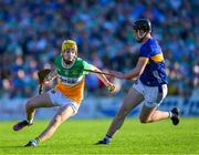 1 June 2024; Dan Bourke of Offaly is tackled by Adam Daly of Tipperary during the oneills.com GAA Hurling All-Ireland U20 Championship final match between Offaly and Tipperary at UPMC Nowlan Park in Kilkenny. Photo by Ray McManus/Sportsfile