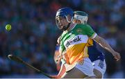 1 June 2024; Colin Spain of Offaly in action against Ben Currivan of Tipperary during the oneills.com GAA Hurling All-Ireland U20 Championship final match between Offaly and Tipperary at UPMC Nowlan Park in Kilkenny. Photo by Shauna Clinton/Sportsfile