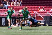 2 June 2024; Béibhinn Parsons of Ireland in action during the HSBC Women's SVNS 2024 Grand Finals play-off match between Ireland and USA at Civitas Metropolitano Stadium in Madrid, Spain. Photo by Juan Gasparini/Sportsfile