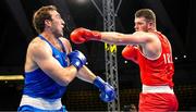 2 June 2024; Martin McDonagh of Ireland, right, in action against Davit Chaloyan of Armenia during their Men's +92kg Finals at the Paris 2024 Olympic Boxing Qualification Tournament at Hua Mak Indoor Stadium in Bangkok, Thailand. Photo by Joe Walsh/Sportsfile