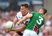 2 June 2024; Matthew Tierney of Galway in action against Kevin Maguire of Westmeath during the GAA Football All-Ireland Senior Championship Round 2 match between Westmeath and Galway at TEG Cusack Park in Mullingar, Westmeath. Photo by Matt Browne/Sportsfile