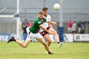 2 June 2024; Shane Walsh of Galway in action against Kevin Maguire of Westmeath during the GAA Football All-Ireland Senior Championship Round 2 match between Westmeath and Galway at TEG Cusack Park in Mullingar, Westmeath. Photo by Matt Browne/Sportsfile