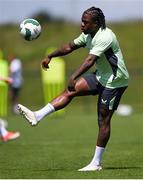 2 June 2024; Michael Obafemi during a Republic of Ireland training session at the FAI National Training Centre in Abbotstown, Dublin. Photo by Stephen McCarthy/Sportsfile