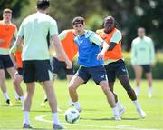 2 June 2024; Callum O’Dowda, left, and Michael Obafemi during a Republic of Ireland training session at the FAI National Training Centre in Abbotstown, Dublin. Photo by Stephen McCarthy/Sportsfile