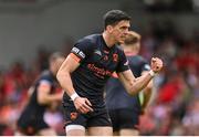 2 June 2024; Rory Grugan of Armagh celebrates after kicking a point during the GAA Football All-Ireland Senior Championship Round 2 match between Derry and Armagh at Celtic Park in Derry. Photo by Seb Daly/Sportsfile