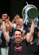 2 June 2024; Kildare goalkeeper Paddy McKenna lifts the cup after the Christy Ring Cup final match between Kildare and Derry at Croke Park in Dublin. Photo by Ray McManus/Sportsfile