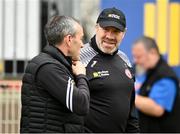 2 June 2024; Tyrone joint-managers Brian Dooher and Feargal Logan before the GAA Football All-Ireland Senior Championship Round 2 match between Tyrone and Clare at O'Neill's Healy Park in Omagh, Tyrone. Photo by Oliver McVeigh/Sportsfile