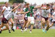 2 June 2024; Ronan Wallace of Westmeath in action against Daniel O Flaherty and Paul Conroy of Galway during the GAA Football All-Ireland Senior Championship Round 2 match between Westmeath and Galway at TEG Cusack Park in Mullingar, Westmeath. Photo by Matt Browne/Sportsfile