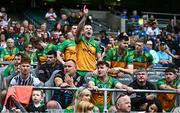 2 June 2024; Ciaran Bradley of Donegal and fellow players shout instructions, from the substitute benches, near the end of the Nickey Rackard Cup final match between Donegal and Mayo at Croke Park in Dublin. Photo by Ray McManus/Sportsfile