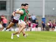 2 June 2024; Sam McCartan of Westmeath in action against Tomo Culhane of Galway during the GAA Football All-Ireland Senior Championship Round 2 match between Westmeath and Galway at TEG Cusack Park in Mullingar, Westmeath. Photo by Matt Browne/Sportsfile
