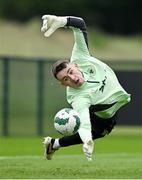 3 June 2024; Goalkeeper David Harrington during a Republic of Ireland training session at the FAI National Training Centre in Abbotstown, Dublin. Photo by Brendan Moran/Sportsfile