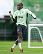 3 June 2024; Michael Obafemi during a Republic of Ireland training session at the FAI National Training Centre in Abbotstown, Dublin. Photo by Brendan Moran/Sportsfile