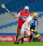 2 June 2024; Simon Leacy of Kildare is tackled by Mark Craig of Derry during the Christy Ring Cup final match between Kildare and Derry at Croke Park in Dublin. Photo by Ray McManus/Sportsfile