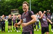 3 June 2024; Jamie Gullan of Dundalk celebrates after his side's victory in the SSE Airtricity Men's Premier Division match between St Patrick's Athletic and Dundalk at Richmond Park in Dublin. Photo by Ramsey Cardy/Sportsfile