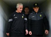 25 May 2024; Donegal manager Jim McGuinness and selector Neil McGee, right, during the GAA Football All-Ireland Senior Championship Round 1 match between Donegal and Tyrone at MacCumhaill Park in Ballybofey, Donegal. Photo by Stephen McCarthy/Sportsfile