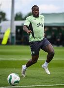 6 June 2024; Michael Obafemi during a Republic of Ireland training session at the FAI National Training Centre in Abbotstown, Dublin. Photo by Seb Daly/Sportsfile