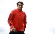 7 June 2024; Antoine Frisch of Munster arrives before the United Rugby Championship quarter-final match between Munster and Ospreys at Thomond Park in Limerick. Photo by Brendan Moran/Sportsfile