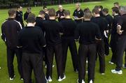 6 August 2004; Armagh footballers listen to their manager Joe Kernan during a team-talk at the Citywest Hotel prior to tomorrows Bank of Ireland Senior football Championship Quarter Final against Fermanagh. Citywest Hotel, Dublin. Picture credit; Damien Eagers / SPORTSFILE
