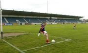7 August 2004; Louth goalkeeper Shane McCoy takes a kick out in front of the empty main stand. Tommy Murphy Competition, Semi-Final, Clare v Louth, Parnell Park, Dublin. Picture credit; Matt Browne / SPORTSFILE