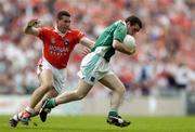 7 August 2004; Niall Bogue, Fermanagh, in action against Diarmuid Marsden, Armagh. Bank of Ireland All-Ireland Senior Football Championship Quarter Final, Armagh v Fermanagh, Croke Park, Dublin. Picture credit; Brendan Moran / SPORTSFILE