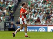 7 August 2004; Enda McNulty, Armagh, leaves the field after being sent off. Bank of Ireland All-Ireland Senior Football Championship Quarter Final, Armagh v Fermanagh, Croke Park, Dublin. Picture credit; Pat Murphy / SPORTSFILE