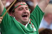 7 August 2004; Mayo supporter Danny Lally, from Westport, enjoys the game. Bank of Ireland All-Ireland Senior Football Championship Quarter Final, Mayo v Tyrone, Croke Park, Dublin. Picture credit; Ray McManus / SPORTSFILE