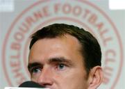 9 August 2004; Shelbourne manager Pat Fenlon pictured during a press conference ahead of Wednesday's UEFA Champions League 3rd Round First Leg Qualifier against Deportivo La Coruna. Tolka Park, Dublin. Picture credit; David Maher / SPORTSFILE