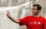 9 August 2004; Pat Fenlon, Shelbourne manager, points the way during a training session ahead of Wednesday's UEFA Champions League 3rd Round First Leg Qualifier against Deportivo La Coruna. Lansdowne Road, Dublin. Picture credit; David Maher / SPORTSFILE