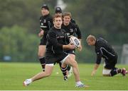 17 September 2013; Ulster's Paddy Jackson in action during squad training ahead of their Celtic League 2013/14, Round 3, match against Connacht on Saturday. Ulster Rugby Squad Training and Press Briefing, Newforge Country Club, Belfast, Co. Antrim. Picture credit: Oliver McVeigh / SPORTSFILE