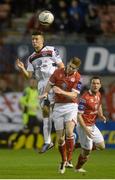 20 September 2013; Keith Buckley, Bohemians, in action against Sean Brennan, Shelbourne. Airtricity League Premier Division, Shelbourne v Bohemians, Tolka Park, Dublin. Picture credit: Brian Lawless / SPORTSFILE