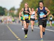 21 September 2013; Eventual winner Maria McCambridge in action during the half-marathon Airtricity Dublin race series. Phoenix Park, Dublin. Picture credit: Pat Murphy / SPORTSFILE