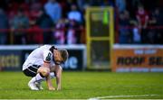 7 June 2024; Paul Doyle of Dundalk reacts at the final whistle after his side's defeat in the SSE Airtricity Men's Premier Division match between Shelbourne and Dundalk at Tolka Park in Dublin. Photo by Seb Daly/Sportsfile