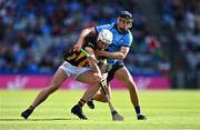 8 June 2024; Mikey Carey of Kilkenny in action against Danny Sutcliffe of Dublin during the Leinster GAA Hurling Senior Championship final match between Dublin and Kilkenny at Croke Park in Dublin. Photo by Piaras Ó Mídheach/Sportsfile