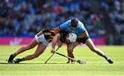 8 June 2024; Mikey Carey of Kilkenny in action against Danny Sutcliffe of Dublin during the Leinster GAA Hurling Senior Championship final match between Dublin and Kilkenny at Croke Park in Dublin. Photo by Piaras Ó Mídheach/Sportsfile