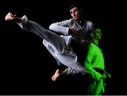 13 June 2024; Ireland Olympic Taekwondo athlete Jack Woolley during the Team Ireland Paris 2024 Team Announcement at the National Indoor Arena on the Sport Ireland Campus, Dublin. Photo by David Fitzgerald/Sportsfile
