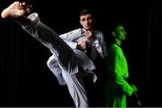 13 June 2024; Ireland Olympic Taekwondo athlete Jack Woolley during the Team Ireland Paris 2024 Team Announcement at the National Indoor Arena on the Sport Ireland Campus, Dublin. Photo by David Fitzgerald/Sportsfile