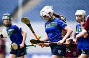 10 June 2024; Niamh Egan of Pope John Paul II NS, Malahide, during the Corn INTO Final against Holy Family SNS, Swords, during the Allianz Cumann na mBunscoil Finals at Croke Park in Dublin. Photo by Piaras Ó Mídheach/Sportsfile