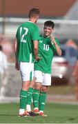11 June 2024; Andy Moran, right, and Connor O'Riordan of Republic of Ireland after the international friendly match between England U20's and Republic of Ireland U21's at Gradski Stadion in Zagreb, Croatia. Photo by Vid Ponikvar/Sportsfile