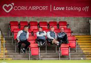 13 June 2024; Cork City management team, from left, coach Richie Holland, manager Tim Clancy, goalkeeper coach Anthony Fennelly, and assistant manager Jamie Hamill before the SSE Airtricity Men's First Division match between Cork City and Cobh Ramblers at Turner's Cross in Cork. Photo by Michael P Ryan/Sportsfile